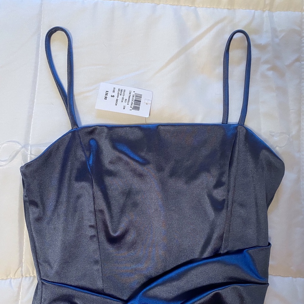 Windsor Satin Blue Mini Dress - Picture 4 of 8